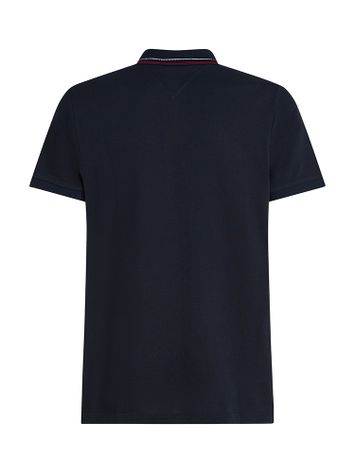 Donkerblauwe katoenen polo met korte mouwen Tommy Hilfiger