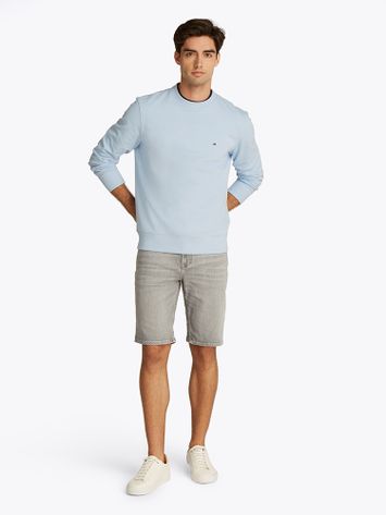 Lichtblauwe katoenen pull met ronde hals Tommy Hilfiger