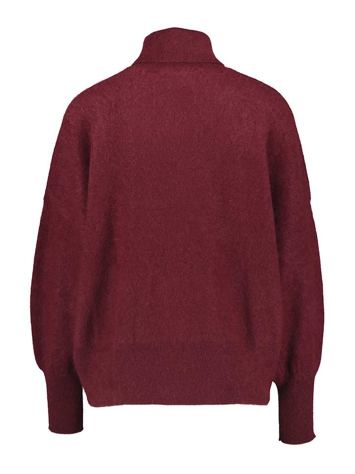 Bordeaux wollen trui met rolkraag Mareine Les Tricots