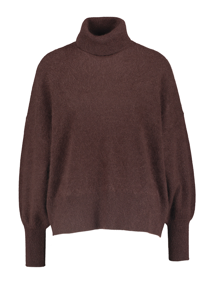 Bordeaux wollen trui met rolkraag Mareine Les Tricots