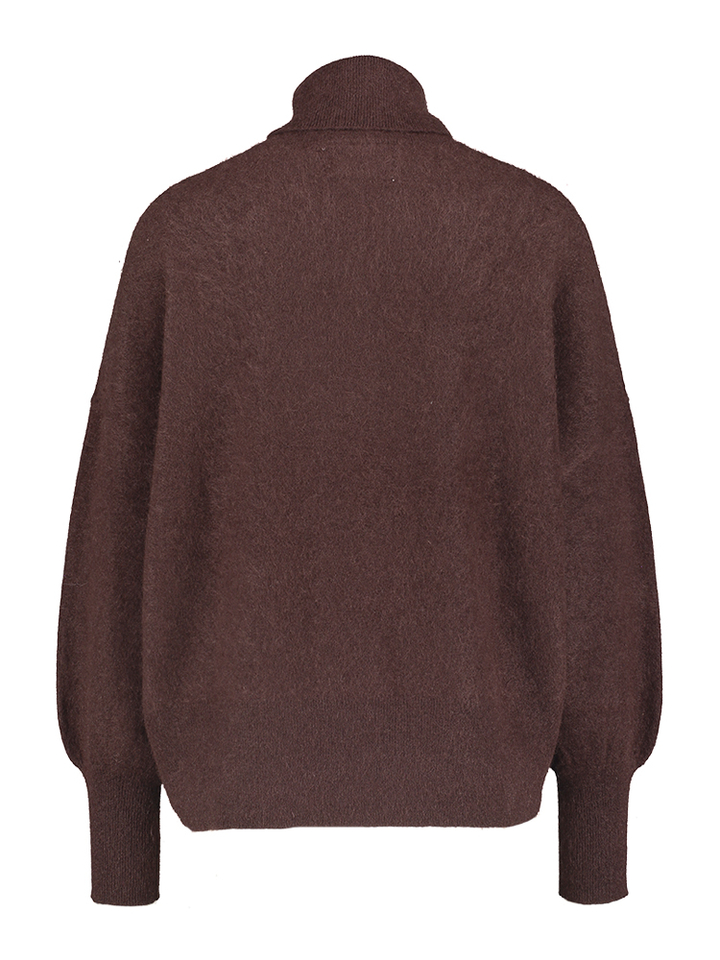 Bordeaux wollen trui met rolkraag Mareine Les Tricots