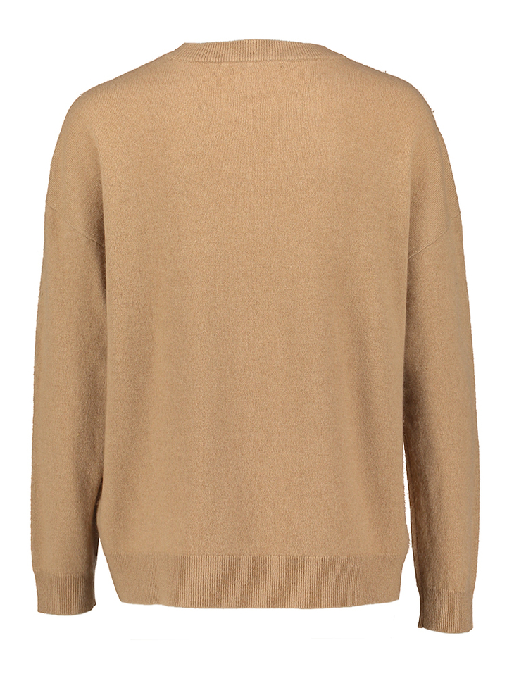 Camel kleurige wollen trui Marinette Les Tricots