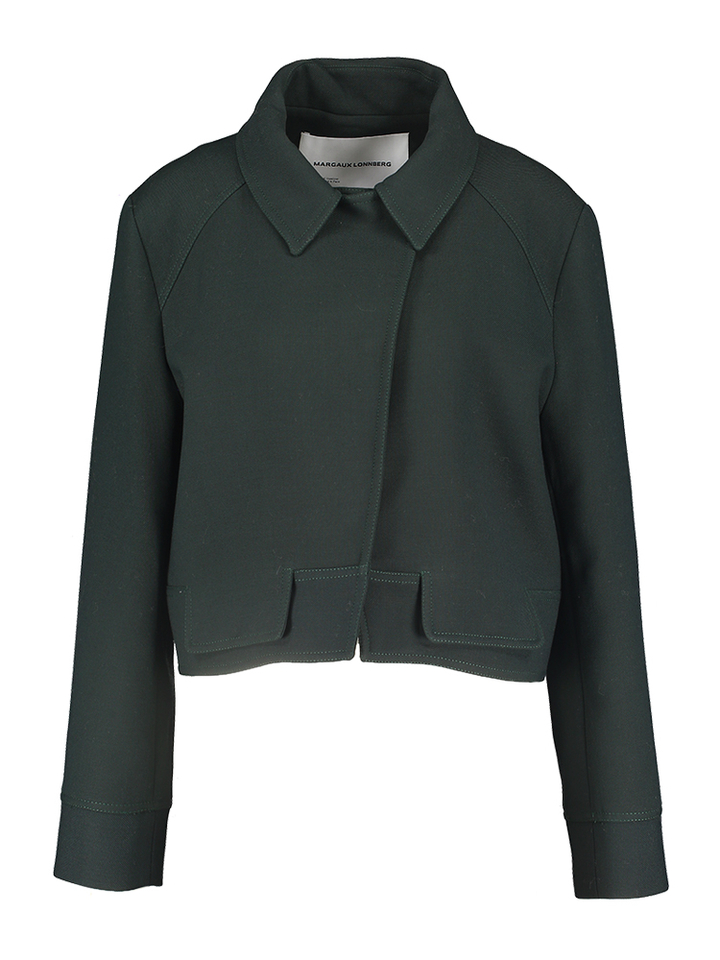 Groene geklede vest met wol Paula Margaux Lonnberg