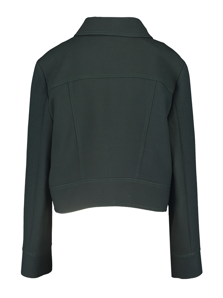 Groene geklede vest met wol Paula Margaux Lonnberg