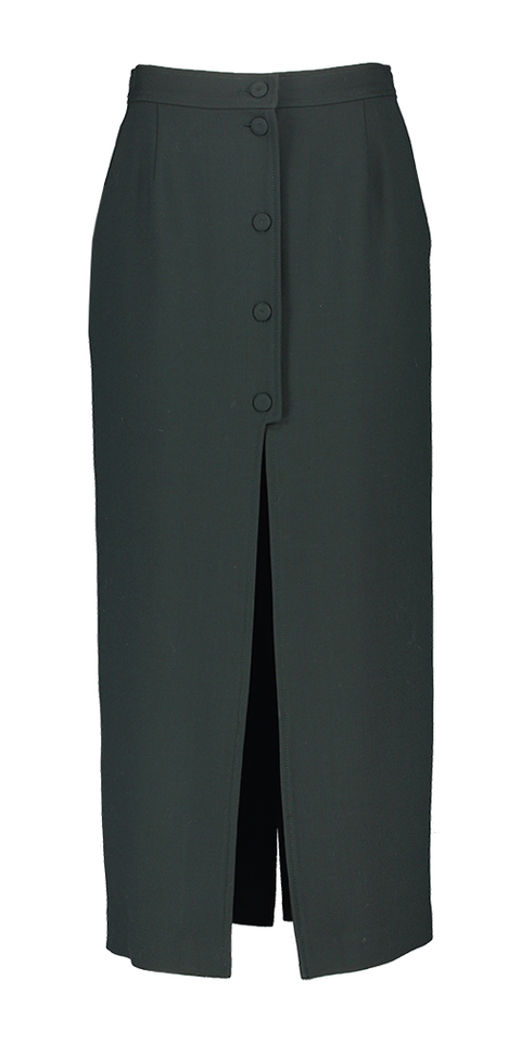Groene lange rok met knopen en split Gaby Margaux Lonnberg 