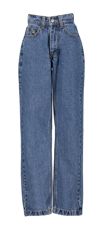 Blue washed denim straight fit jeans Nessie NNSN 