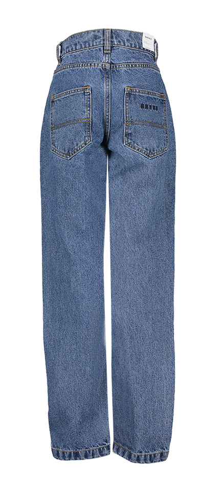 Blue washed denim straight fit jeans Nessie NNSN 