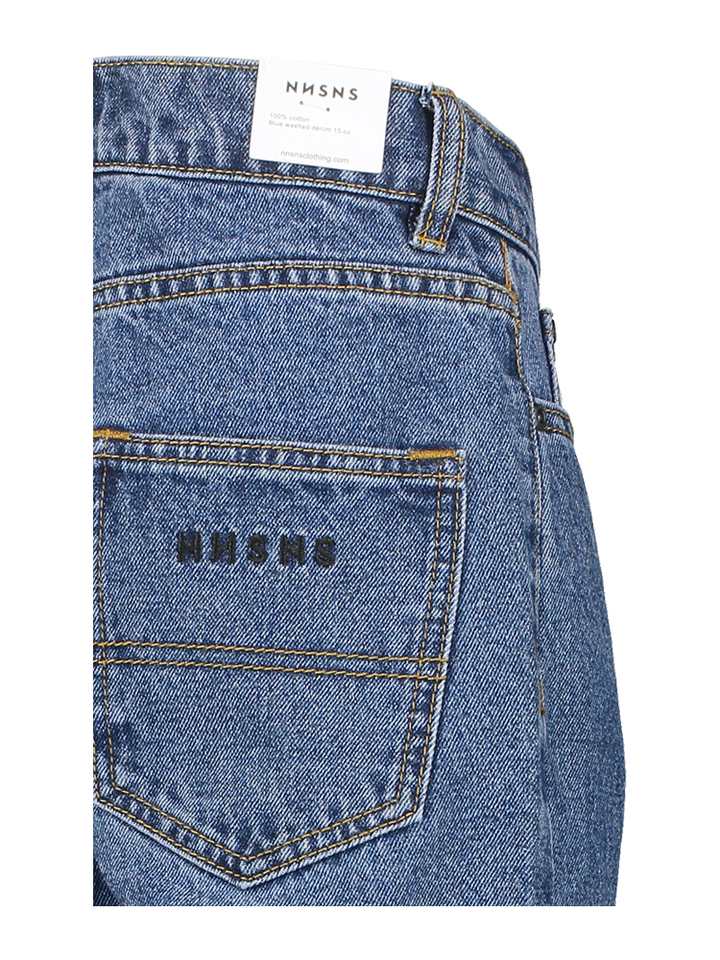 Blue washed denim straight fit jeans Nessie NNSN 