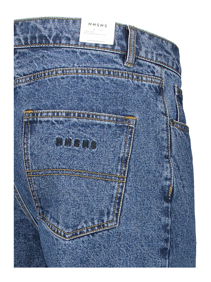 Blue washed denim straight fit jeans Nessie NNSN 