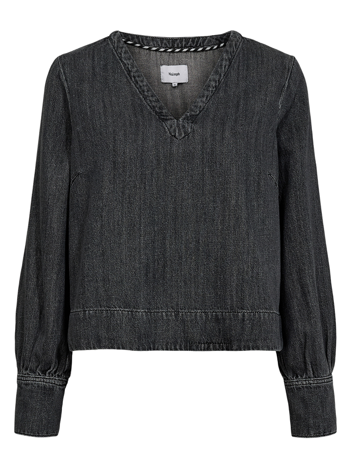 Grijze bloes in jeans Seoul Numph