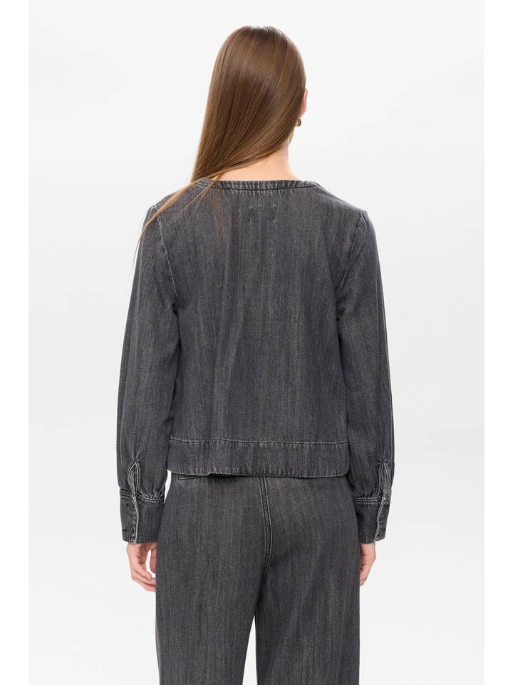 Grijze bloes in jeans Seoul Numph