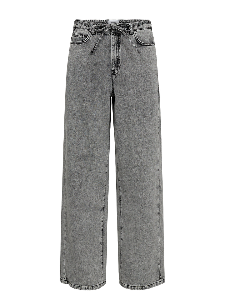 Blauwe wijde jeans met lint in de taille Brooklyn Numph 