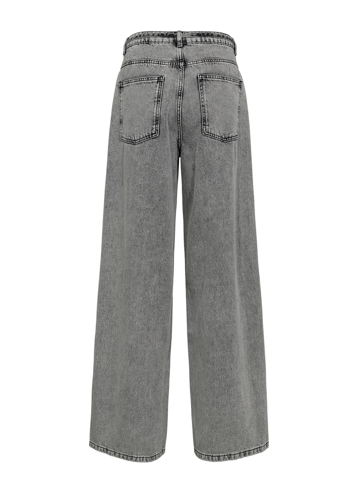 Blauwe wijde jeans met lint in de taille Brooklyn Numph 