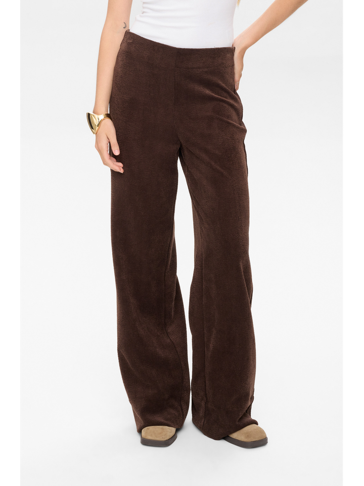 Bruine broek in ribfluweel Thea Pants Numph