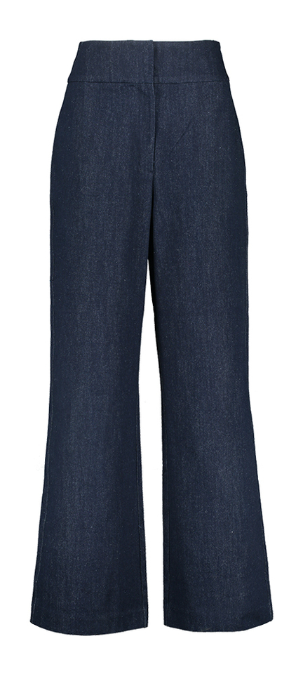 Donkerblauwe high rise wide leg jeans Bussy Numph