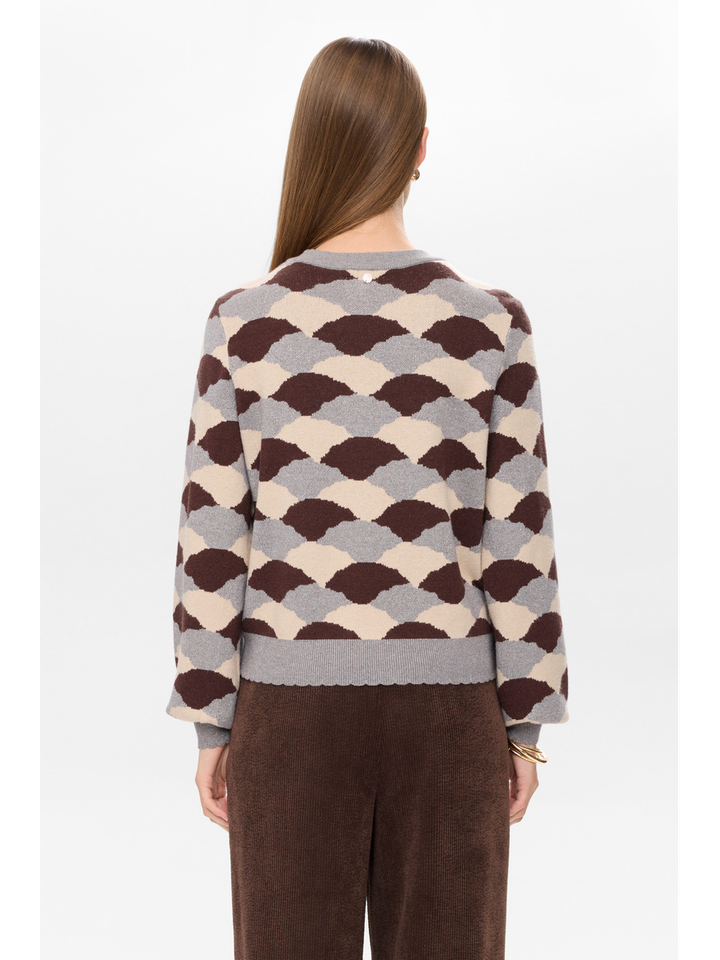 Multi-color trui met glitter detail Nu Lila Pullover Numph