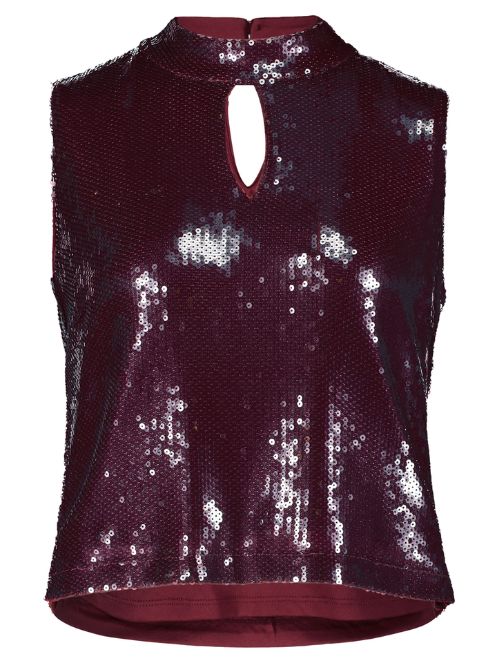Bordeaux top in pailletten Vera Mont