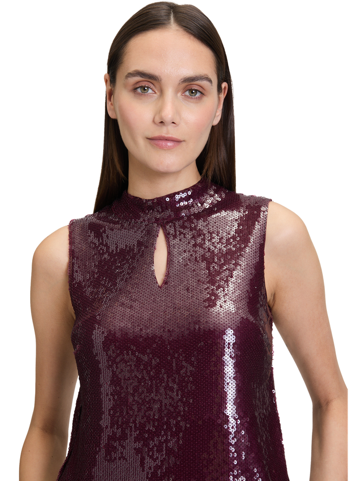 Bordeaux top in pailletten Vera Mont