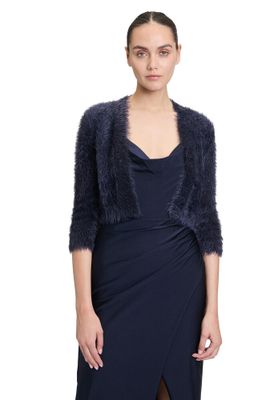 Donkerblauwe fluffy bolero Vera Mont