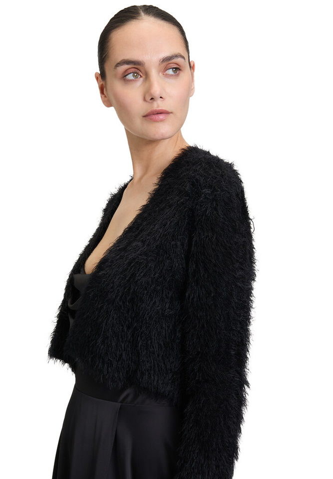 Zwarte fluffy bolero Vera Mont