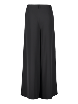 Zwarte geklede wijde broek met bandplooi Vera Mont
