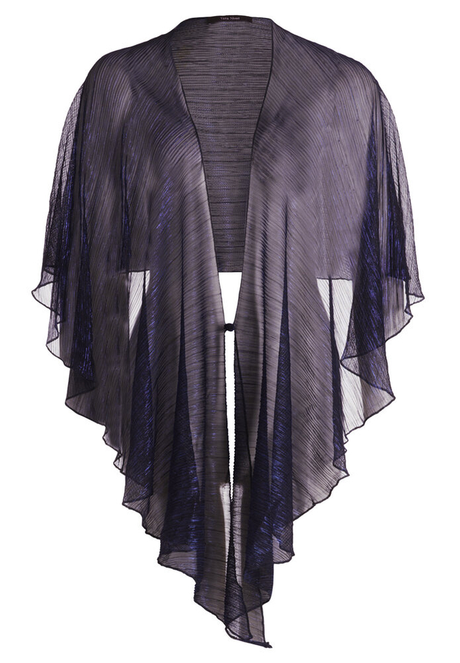 Donkerblauwe glittersjaal met sluiting Vera Mont