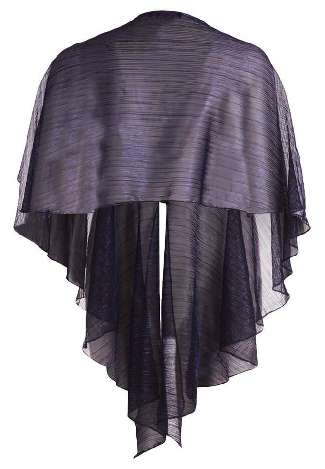 Donkerblauwe glittersjaal met sluiting Vera Mont