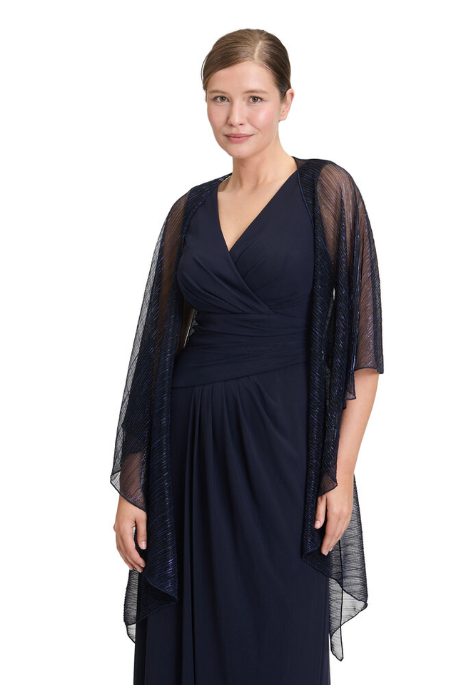 Donkerblauwe glittersjaal met sluiting Vera Mont