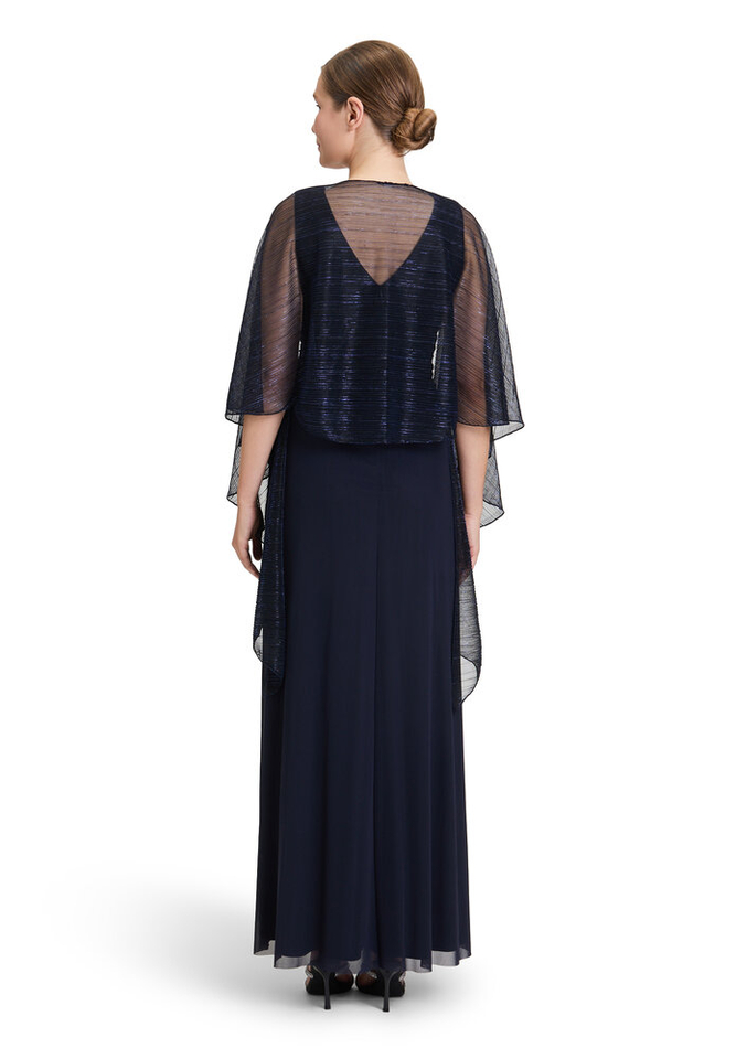 Donkerblauwe glittersjaal met sluiting Vera Mont