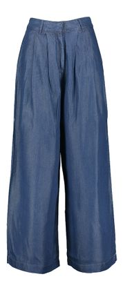 Selected Donkerblauwe wijde broek in jeans look Janna