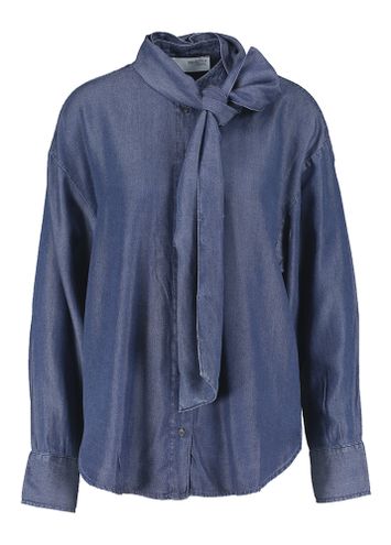 Donkerblauwe jeansblouse Janna Selected