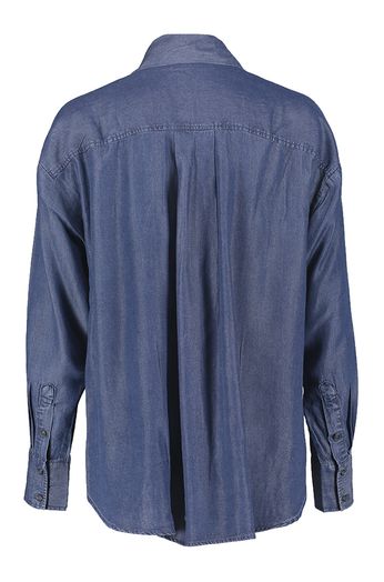Donkerblauwe jeansblouse Janna Selected
