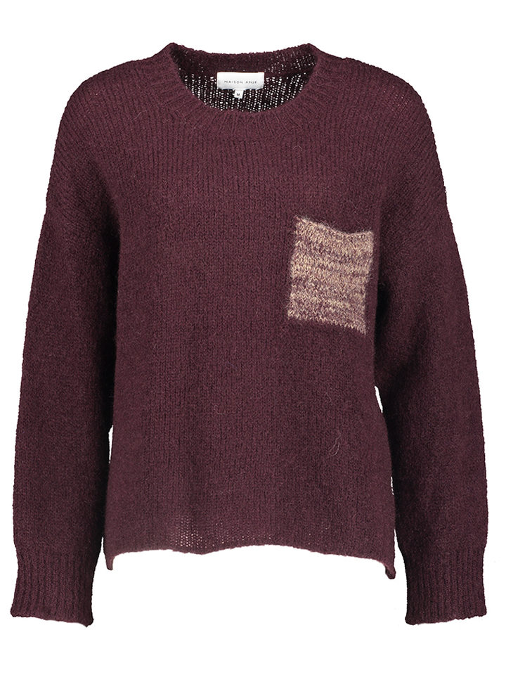 Bordeaux gebreide trui Brinate Maison Anje