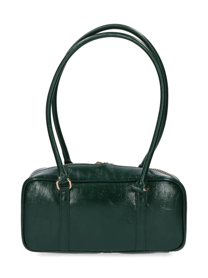 Donkergroene glanzende baguette-schoudertas Izodiac Essentiel