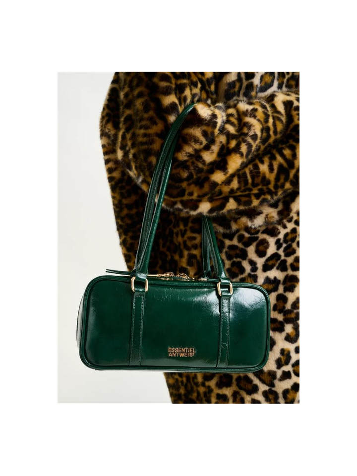 Donkergroene glanzende baguette-schoudertas Izodiac Essentiel