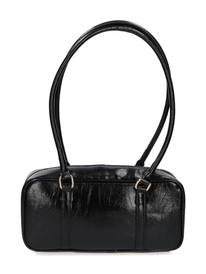 Zwarte glanzende baguette-schoudertas Izodiac Essentiel