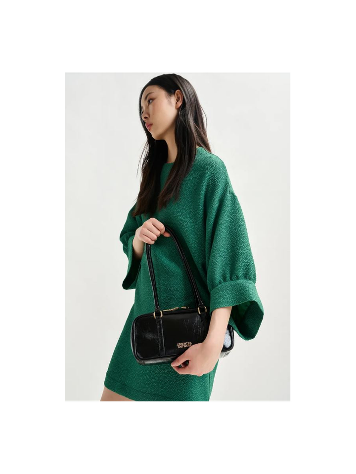 Zwarte glanzende baguette-schoudertas Izodiac Essentiel