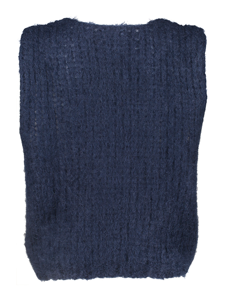 Donkerblauwe gebreide debardeur James Spencer By Bar 
