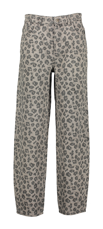 Grijze broek in dierenprint Lew Grey Cheetah By-Bar