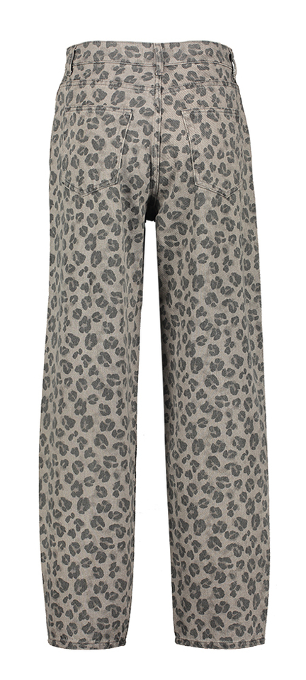 Grijze broek in dierenprint Lew Grey Cheetah By-Bar