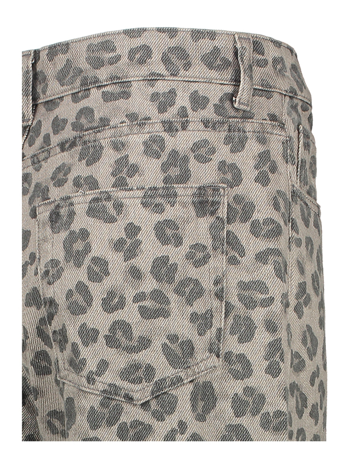 Grijze broek in dierenprint Lew Grey Cheetah By-Bar