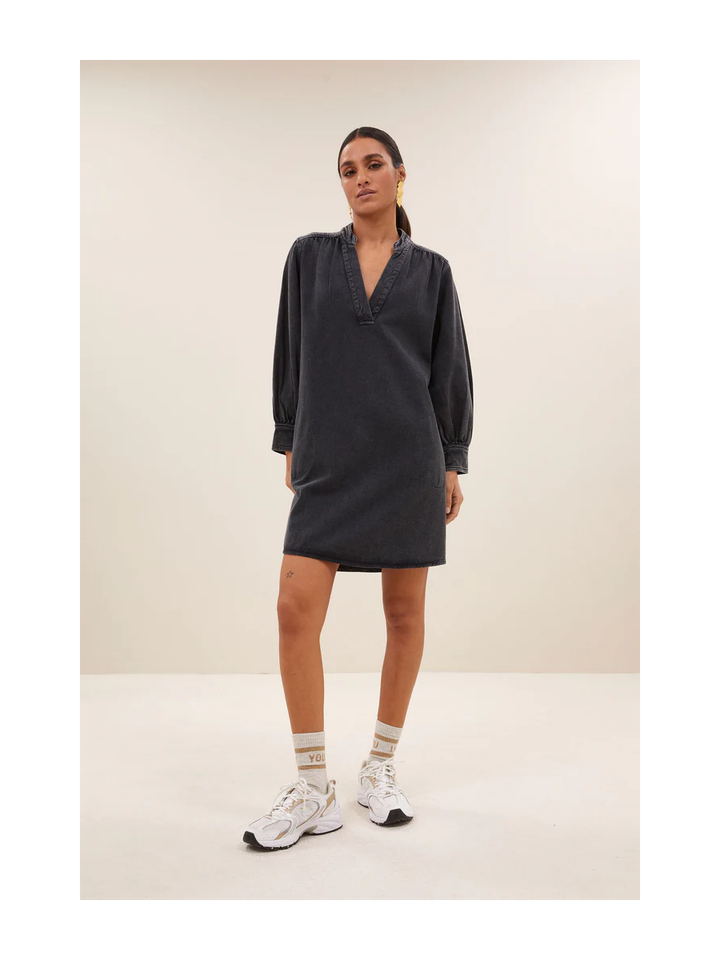 Zwarte jeansjurk Jina Dress By-Bar 