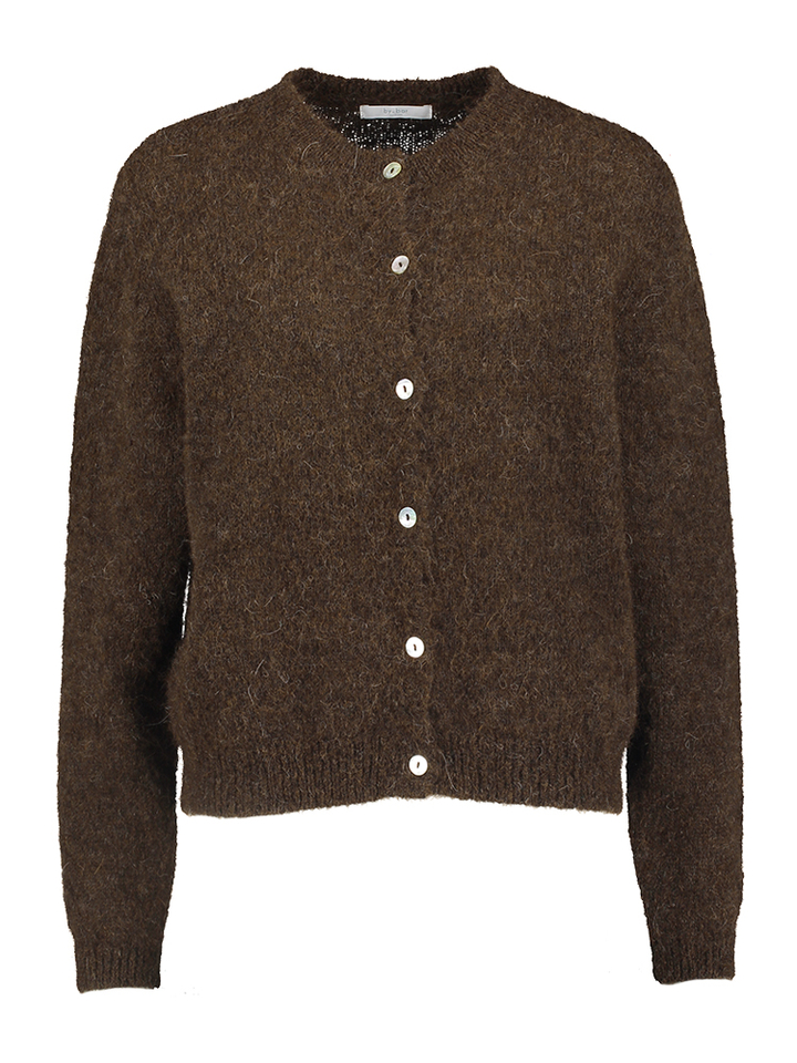 Bruine gilet met alpaca wol Cleo Natural By-Bar