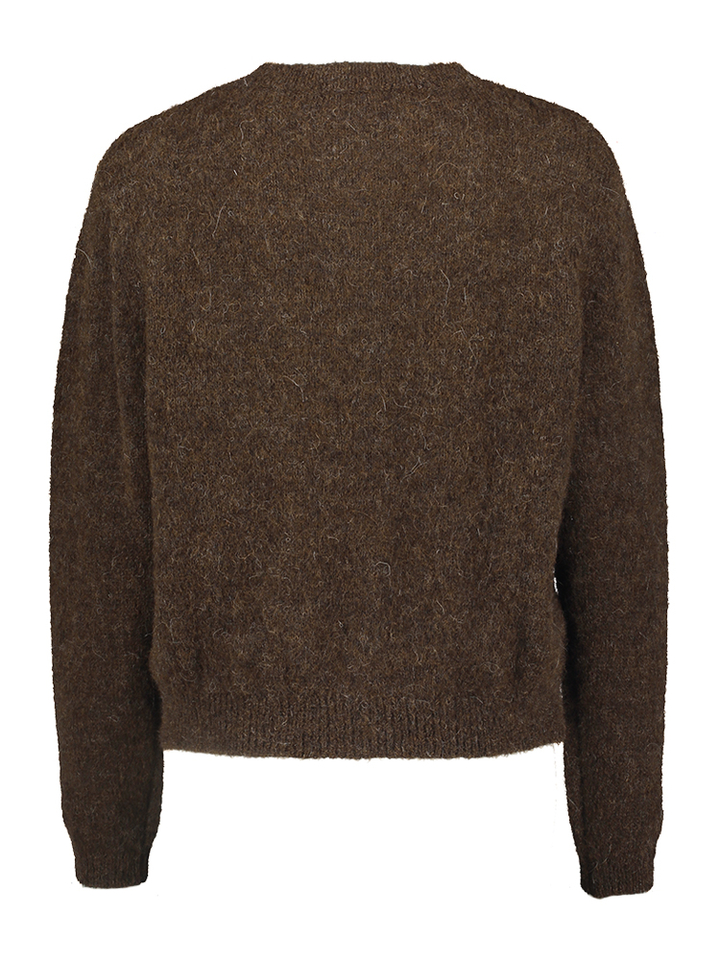 Bruine gilet met alpaca wol Cleo Natural By-Bar