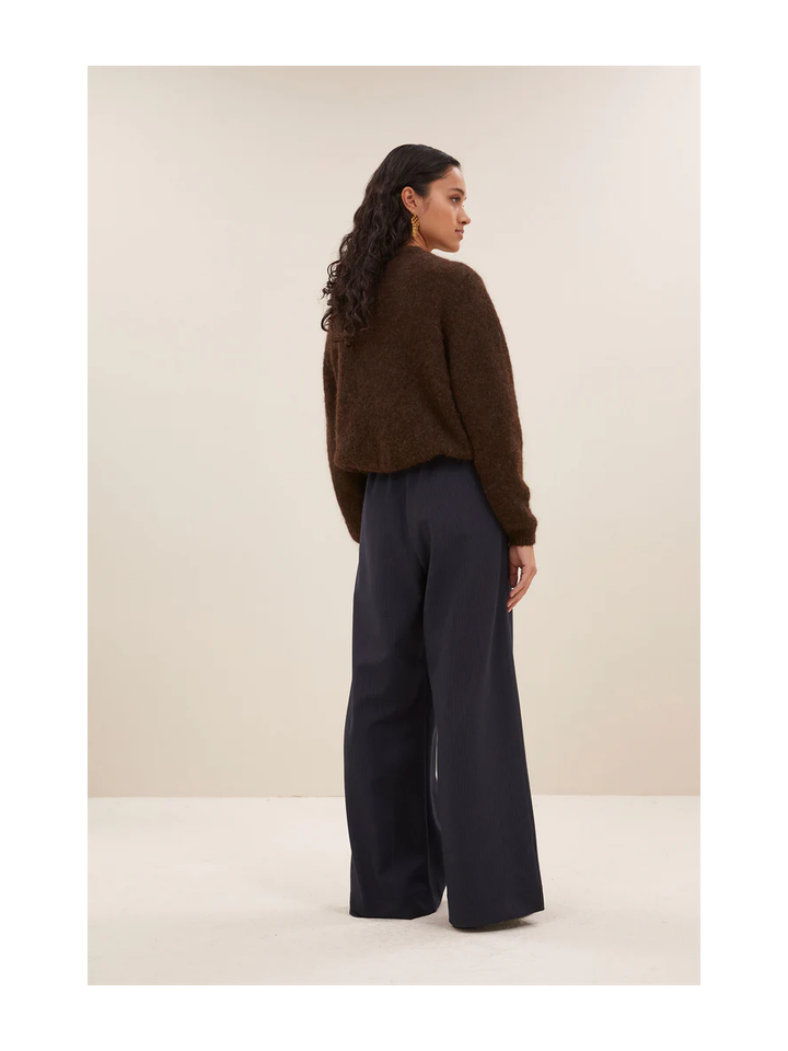 Bruine gilet met alpaca wol Cleo Natural By-Bar