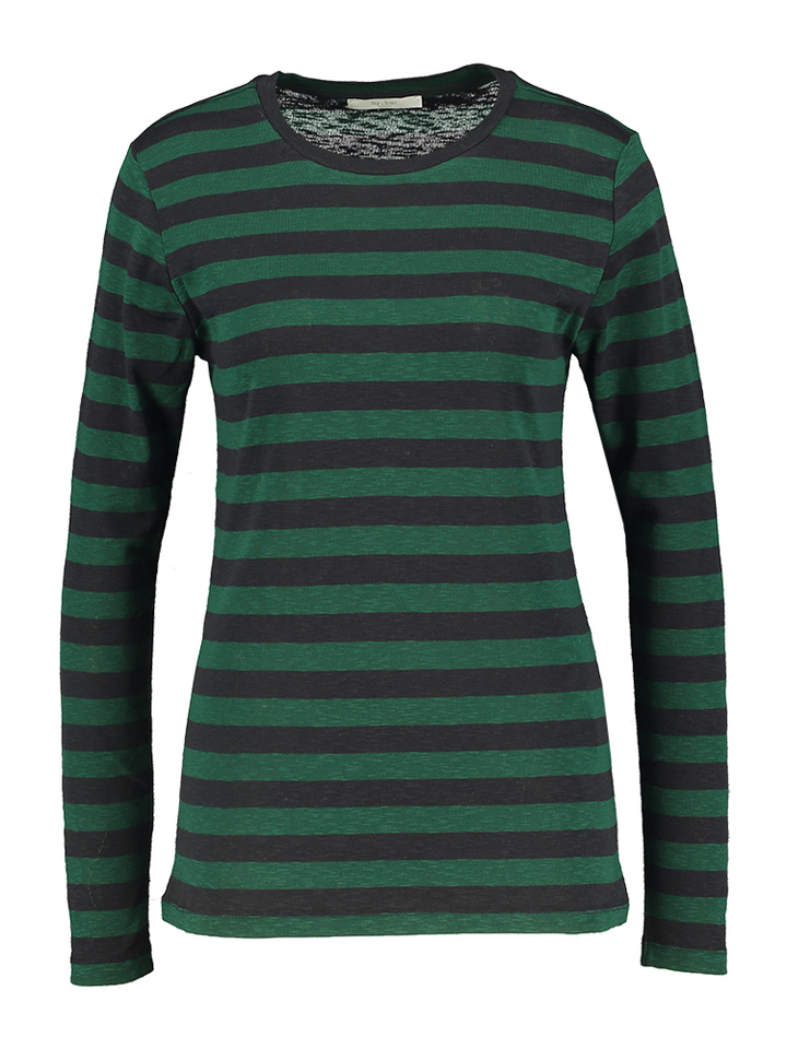 Blauw groen gestreepte t-shirt Basic Big Stripe