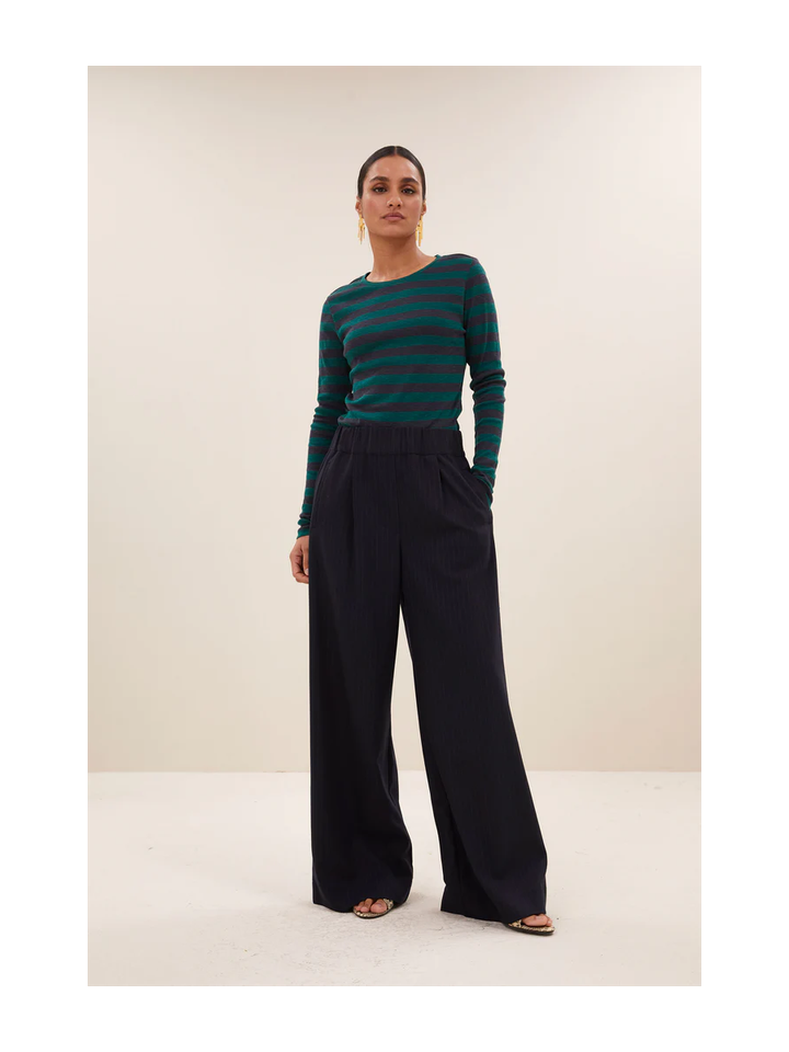 Blauw groen gestreepte t-shirt Basic Big Stripe