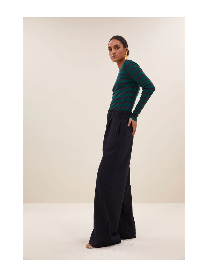 Blauw groen gestreepte t-shirt Basic Big Stripe