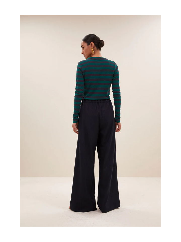 Blauw groen gestreepte t-shirt Basic Big Stripe