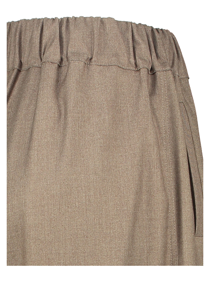 Bruinkleurige wijde broek met elastiek Benji Melange By-Bar